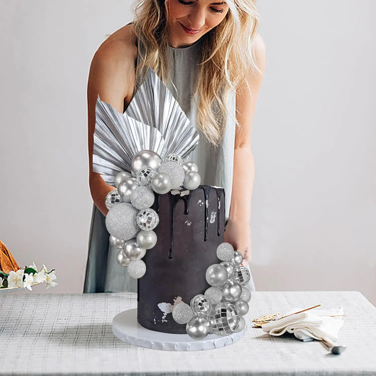 Disco Ball Cake Topper Mirror Balls Cake Decorations
