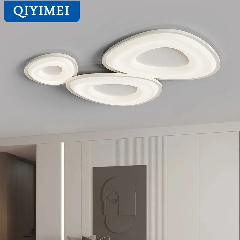 Living Room Ceiling Light 2025 New Modern Pebble LED Chandelier  Eye Protection Full Spectrum Hall Bedroom Lighting Fixture