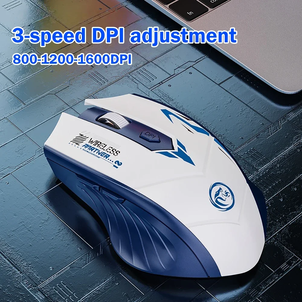 KEBIDUMEI 2.4G Bluetooth 5.4 Wireless Mouse 6 Keys Silent Rechargeable Mouse Ergonomic Gaming Mice For Computer Laptop Macbook