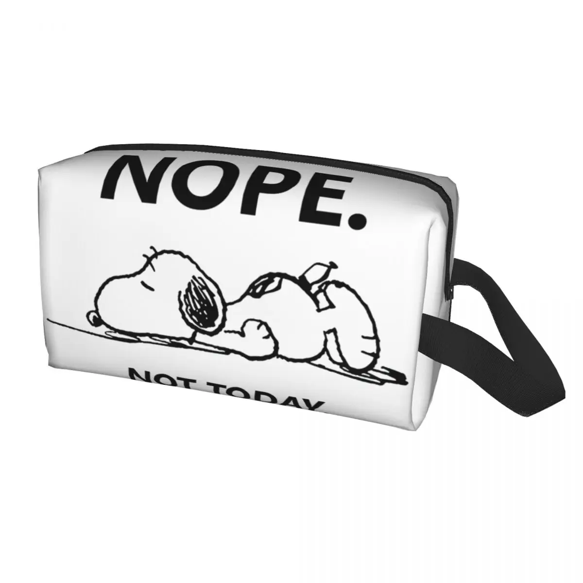 Custom Snoopys Nope Not Today Cosmetic Bag Women Cute Large Capacity Beagle Cortoon Makeup Case Beauty Storage Toiletry Bags Box