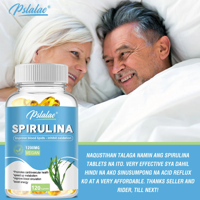 Organic Spirulina Capsules | Provide Immune, Antioxidant and Energy Support Nutritious Super Green Vegetable