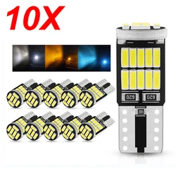 ASLENT 10x W5W T10 Led Bulbs Canbus 4014 26SMD 6000K 168 194 Led 5w5 Car Interior Dome Reading License Plate Light Signal Lamp