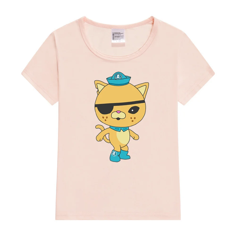 The Octonauts Kwazii Sticker Print Fashion Costume Children Simple Thin Cotton Soft Cute Tops Baby New Summer Clothing