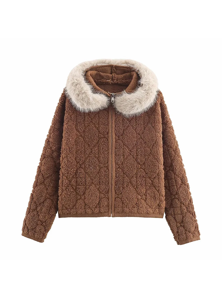 

Женский осенне-зимний новый свитер с капюшоном, кардиган, свитер на молнии, с длинным рукавом, повседневное свободное кашемировое вязаное пальто, модные топы