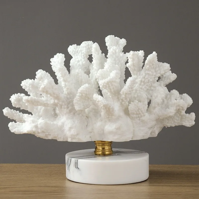 Nordic Style Simulation Coral Resin Decoration, Simple Model Room Living Room TV Cabinet Coffee Table Home Furnishings