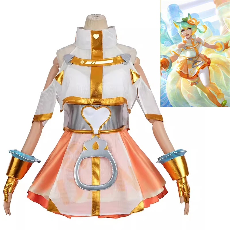

In Store LOL Food Spirit Sweet Heart Ahri Cosplay Costume Game Uniform Dress Halloween Carnival Clothes Women Anime Outfits New