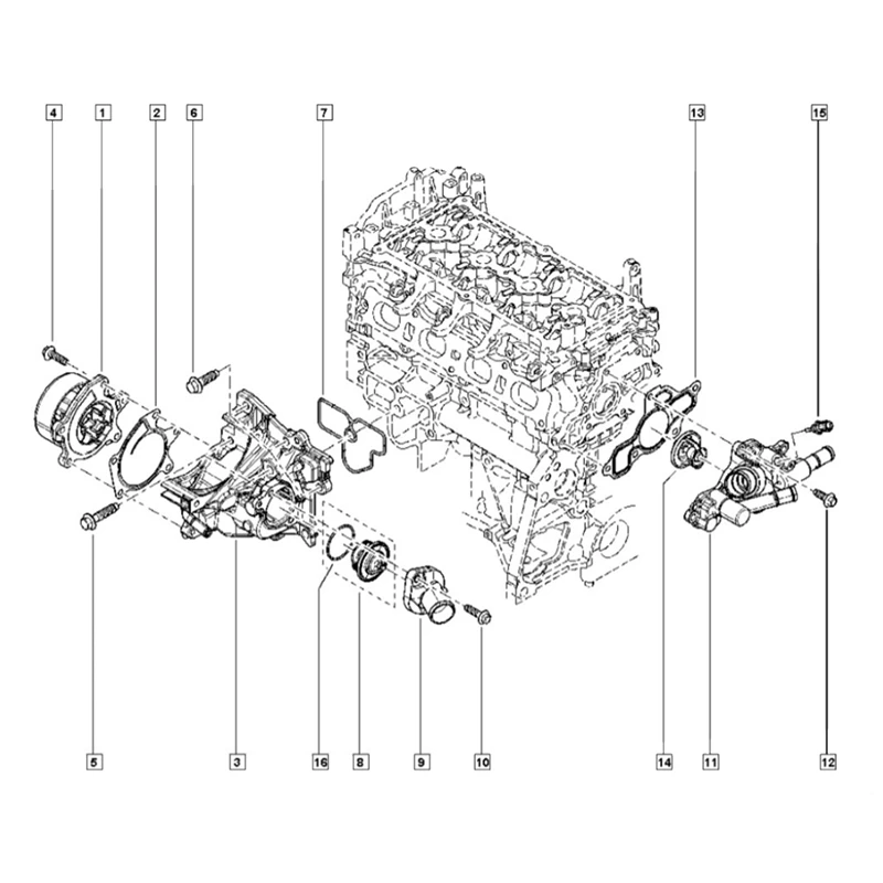 

21010BV80BF водяной насос охлаждения двигателя в сборе для Nissan Renault Sentra X-Trail 210103RC0A 2101095F0B 21010BV80B