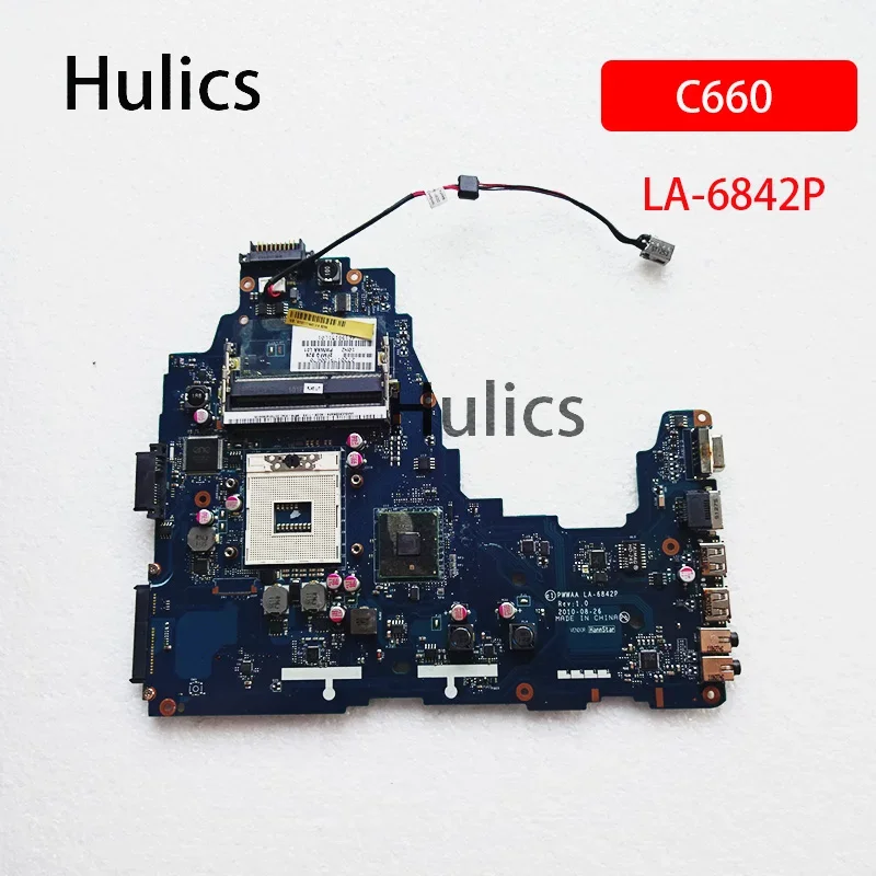 

Материнская плата Hulics для ноутбука Toshiba C660 DDR3 K000111440 PWWAA LA-6842P, основная плата HM55