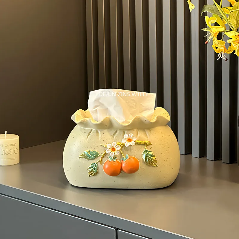 

1PC New Chinese-style Ceramic Tissue Boxes High-end Coffee Table Tissue Holder Creative Tissue Drawer Home Desktop Decoration