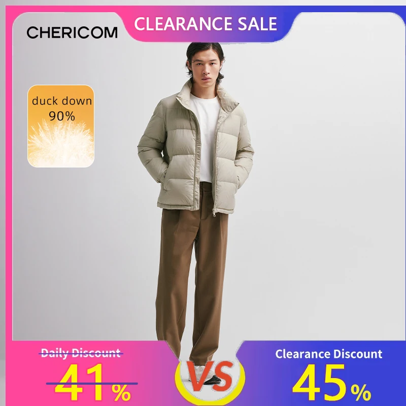 

Chericom Winter Men's Short Down Jacket Waterproof Thickened Warm Padded Jackets Duck Down Casual Versatile Puffer Coat Y299510Y