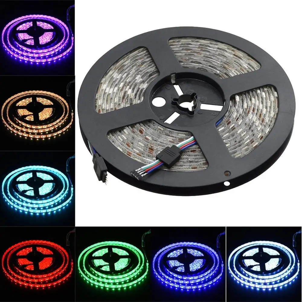 3528/5050 Flexible LED Strips Ribbon RGB Colored Neon Lights Diode Tape for Home Room Garden Wall Ambient Decor Car Backlight