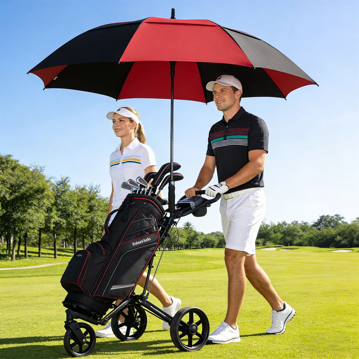 

Профессиональный зонт для гольфа: большой размер (62 дюйма), легкий, с 8 спицами, усиленный, устойчивый к дождю и ветру, быстросохнущий.