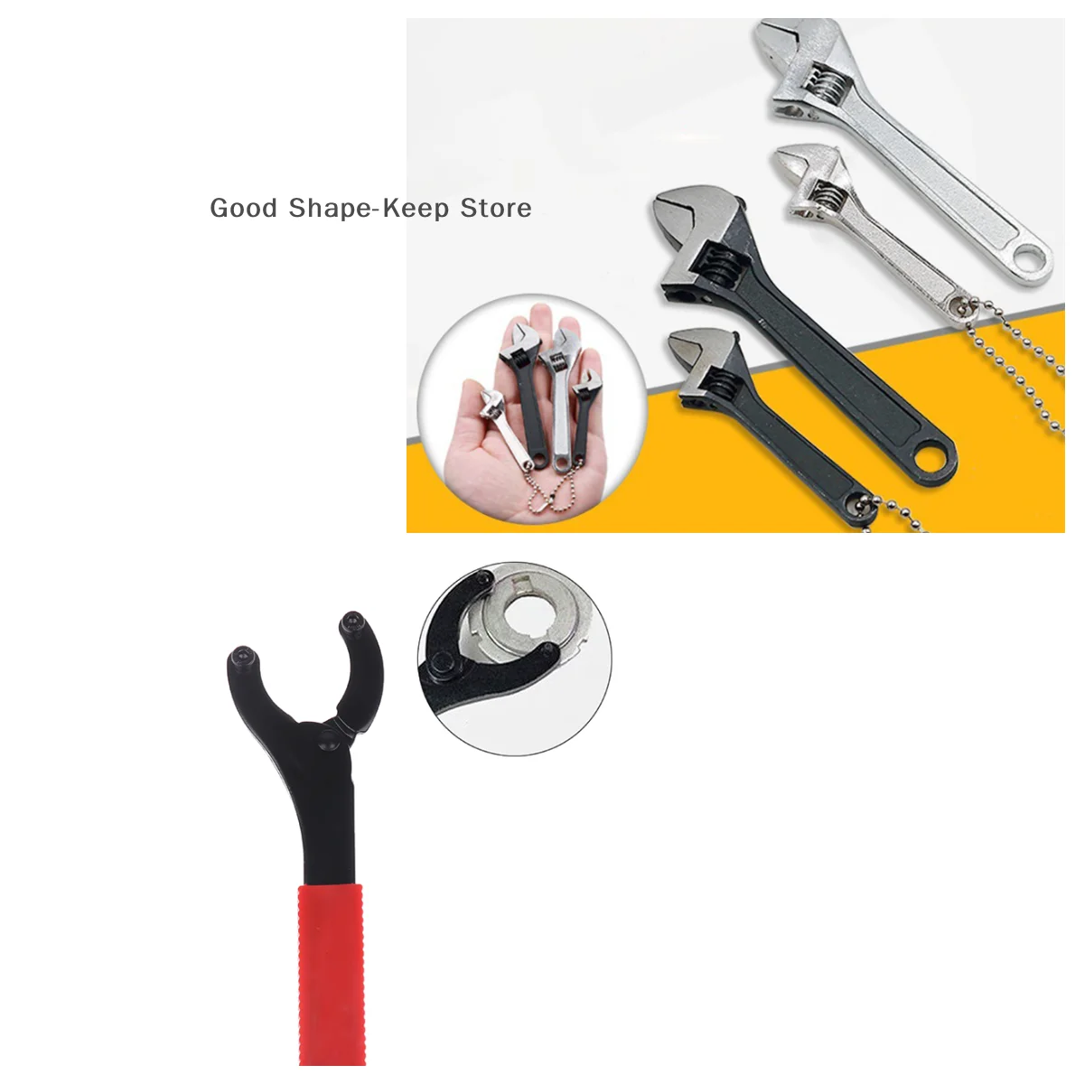 Small Carbon Steel Adjustable Monkey Wrench Tool, 1Pc Shifting Spanner