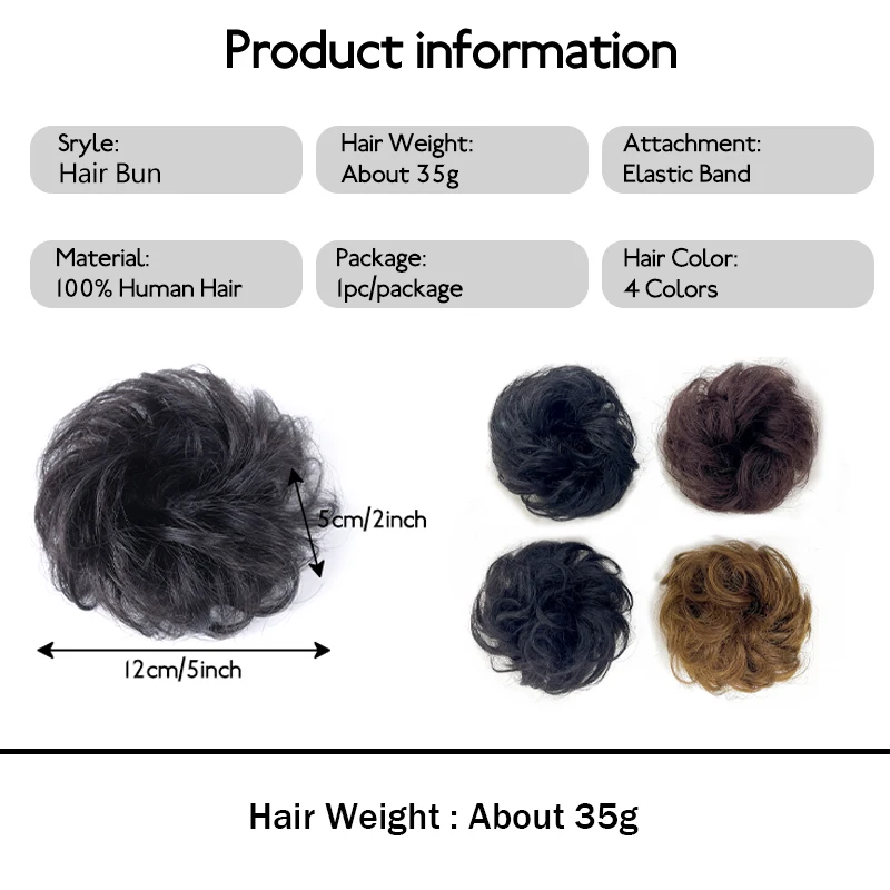 100% menschliches Haar stilvolles Haar großes Brötchen elastische Haar teile knuspriges Chignon Haar teile elastisches Haarteil zerzaust Updo Chignons