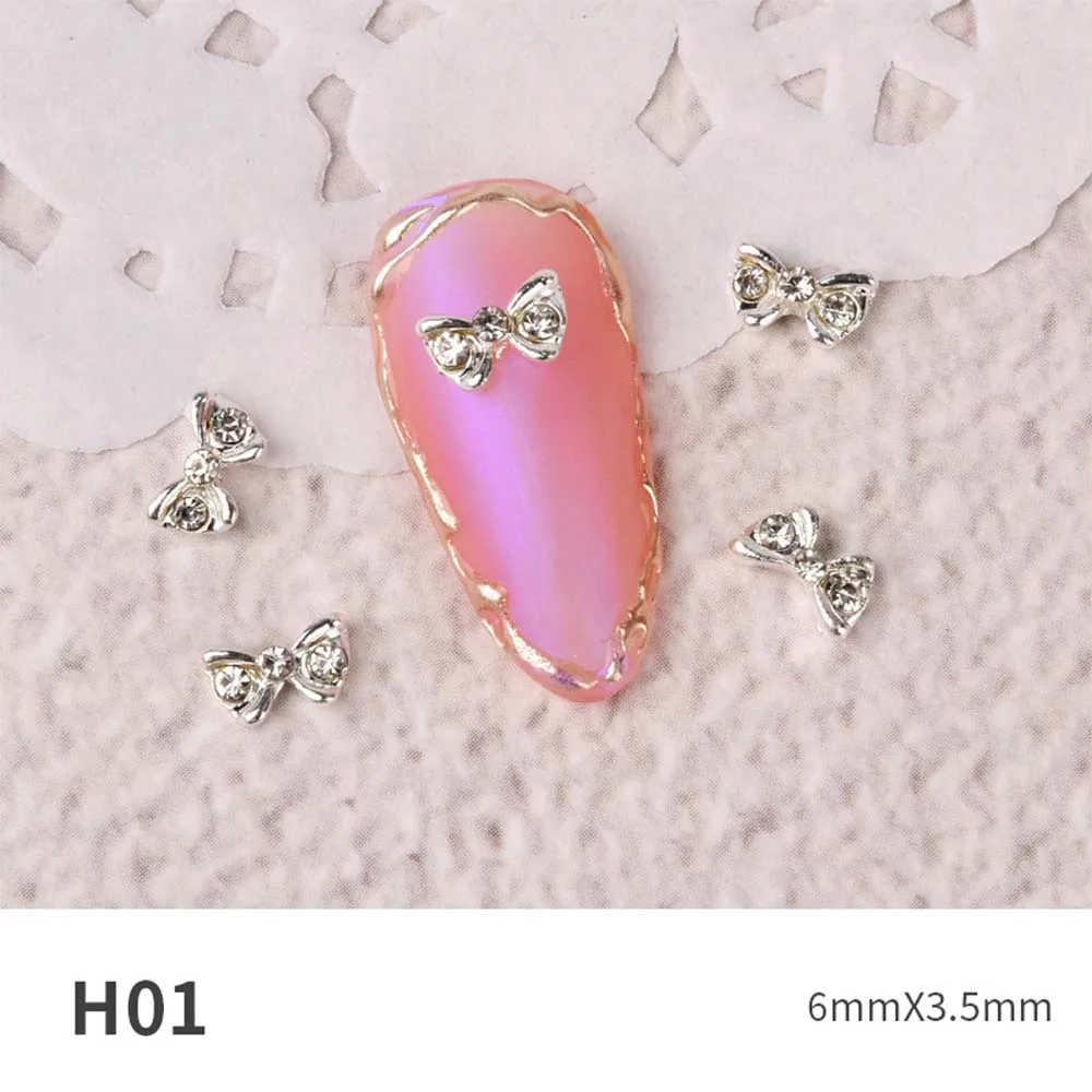 Breloques de manucure mignonnes, nœuds papillon Super Flash, pierre de verre, nœud en cristal, strass, bijoux pour ongles, décorations Nail Art à faire soi-même