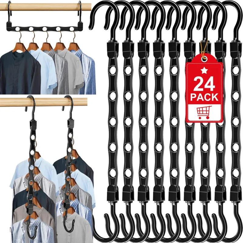 

24 Pack Hangers Saving Magic Space Saver Smart Plastic Clothes Hanger Organizer Closet Organizers And Storage For