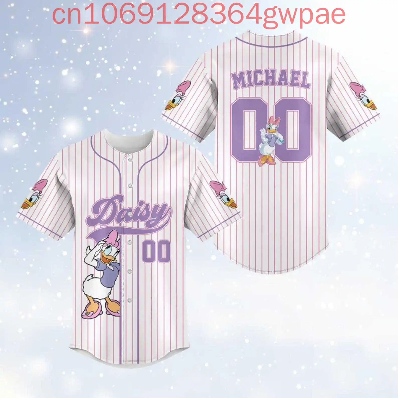 

3D Print Disney Duck Baseball Jersey Men's Women Casual Baseball Shirts Kids Baseball Jersey Fashion Short Sleeve Shirt