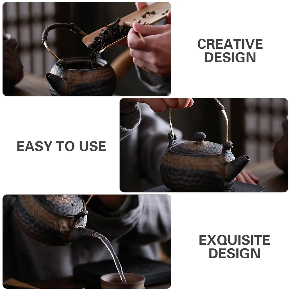

230ml Ceramic Teapot Retro Design Heat Resistant Tea Kettle with Filter Hole Ideal Gift for Tea Lovers Retro Teapot