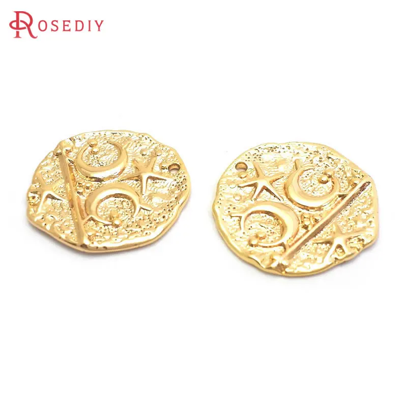 6PCS 18K Gold Color Moon Star Charms Pendants High Quality Necklace Earrings Diy Jewelry Accessories Rosediy official-website