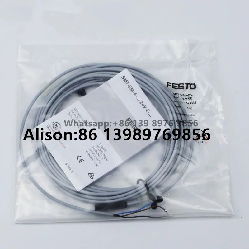 FESTO proximity switch SMT-8M-A-PS-24V-E-0,3-M8D 574334 SMT-8M-A-PS-24V-E-2,5-OE 574335 SMT-8M-A-PS-24V-E-5,0-OE 574336