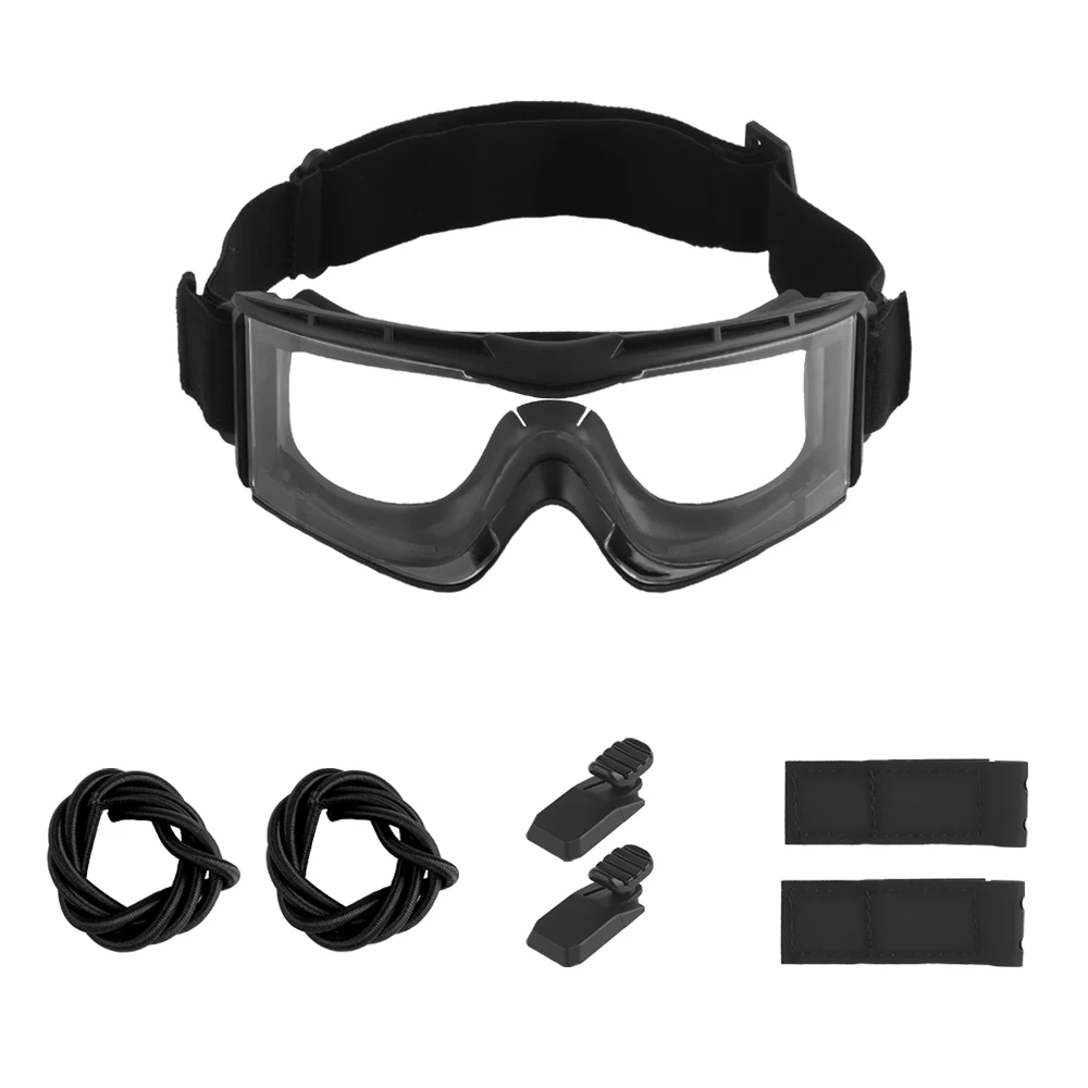 W810 Tactical Goggles Transparent Lens Air Soft Protective Glasses, Windproof Dust Shooting Motocross Goggles