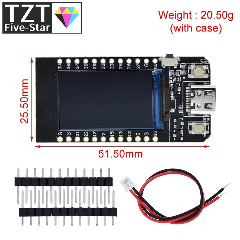 T-Display ESP32 WiFi And Bluetooth-Compatible Module Development Board 1.14 Inch LCD Control Board CH9102 for Arduino