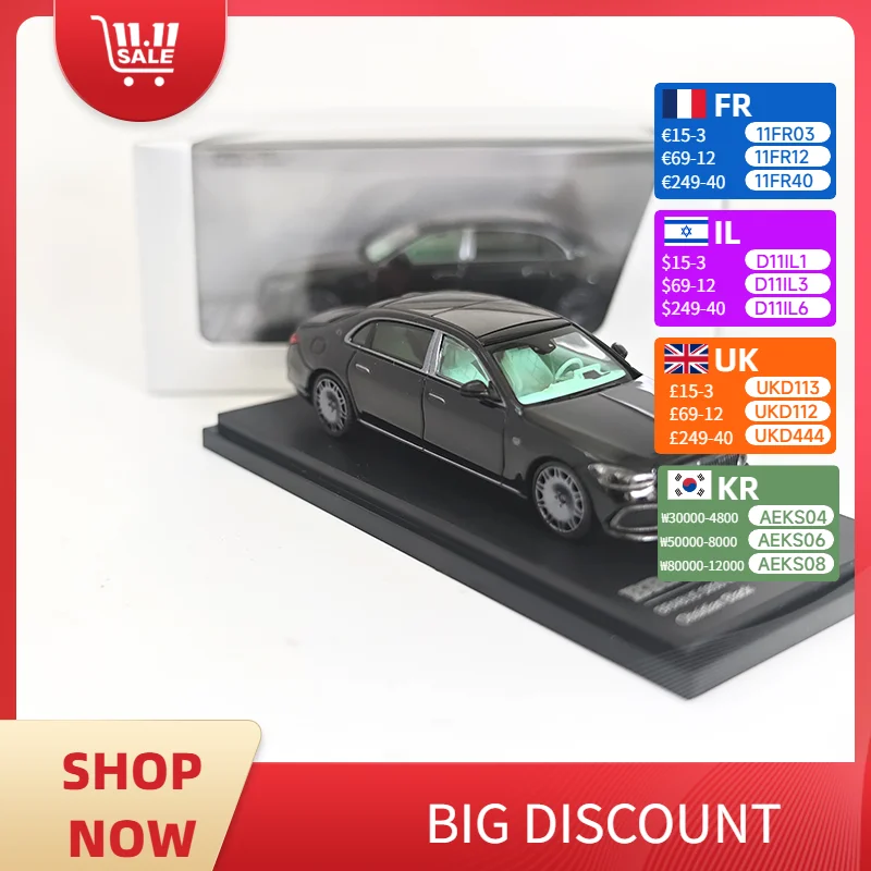 AR 1:64 Maybach S850 Black إصدار محدود مجموعة هدايا نموذج سيارة مصنوعة من خليط معدني