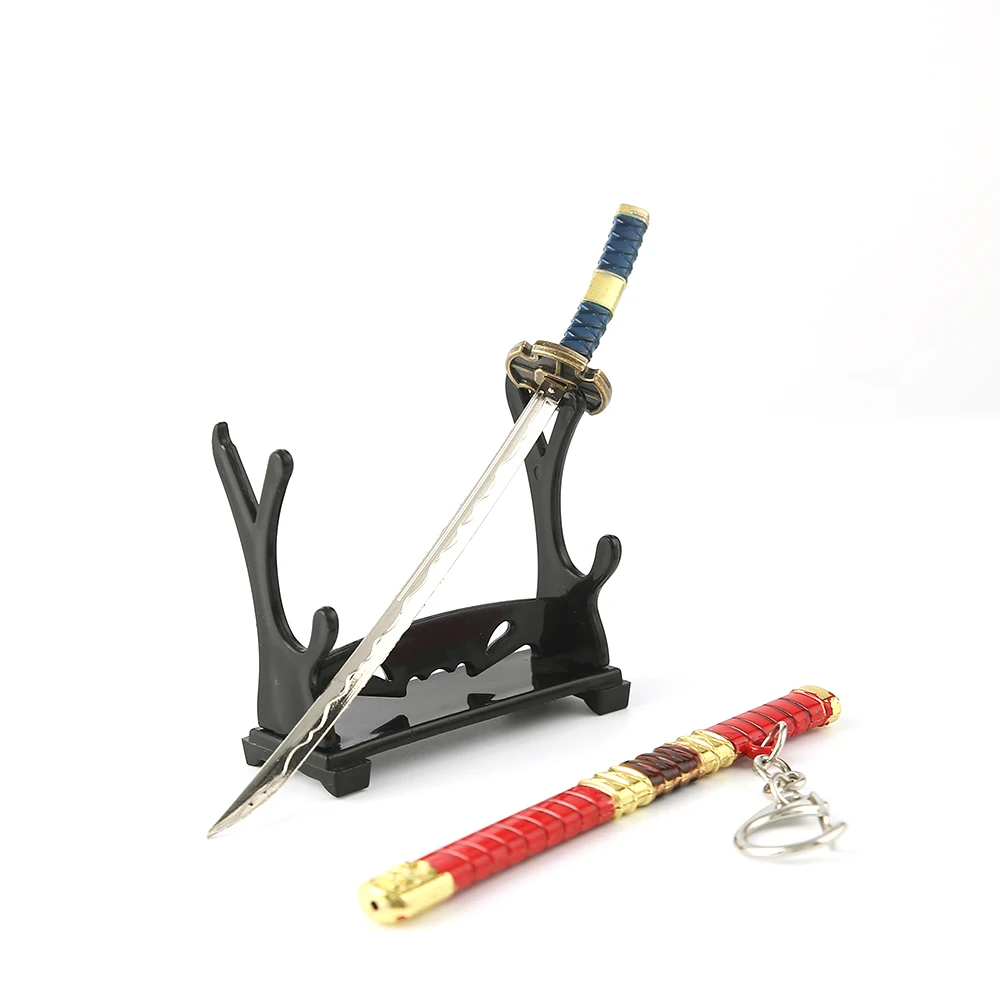 Anime Weapon Keychain 15cm Roronoa Zoro Sword Blade Key Chain Ring Men Car Bag Keychains Chaveiro Fashion Jewelry