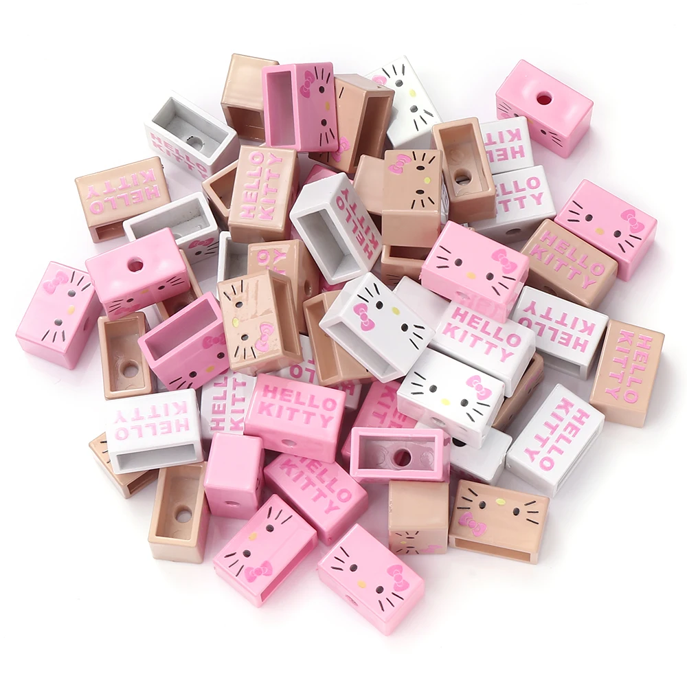 10Pcs New Kitty Toast box Acrylic Beads Straight Through Bead For Jewelry Making DIY Handmade Keychain Necklace Accessories