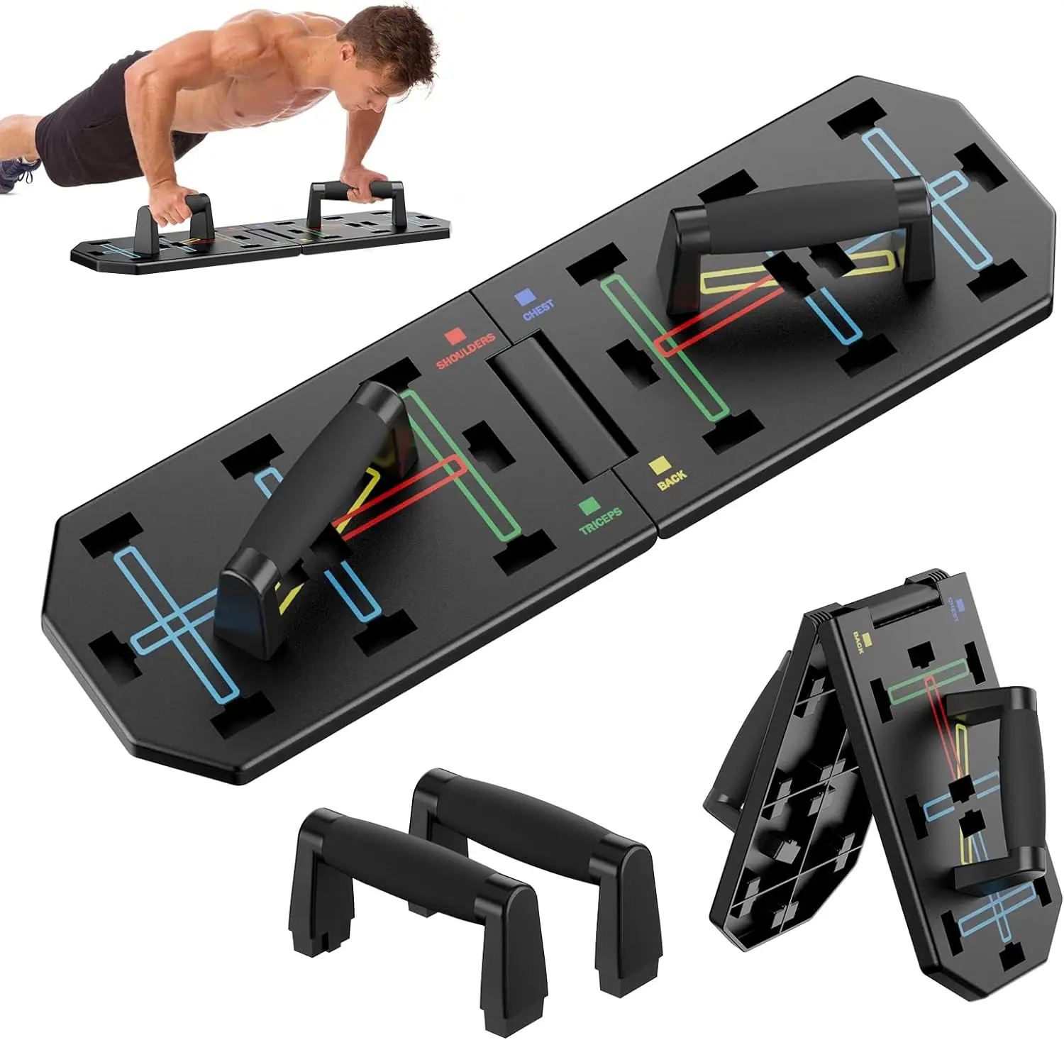 

Professional Strength Training Equipment Strengthened by Durable Metal Frame Push Up Board Set for Home Gym with Plenty