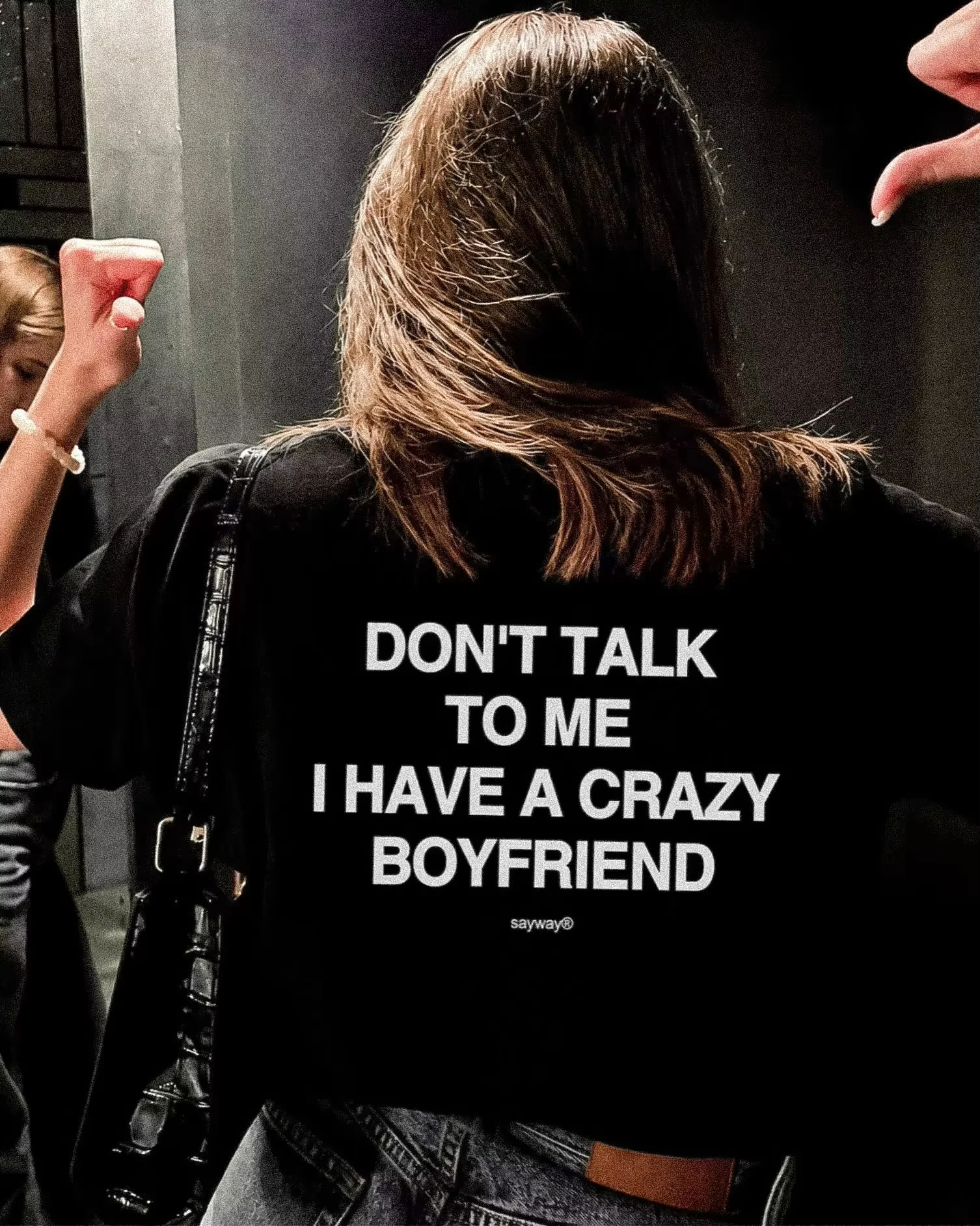DON'T TALK TO ME I HAVE A CRAZY BOYFRIEND Trendy Brand T-Shirt Cotton Graphic Tee Men's and Women's Summer Shirt Y2K Streetwear