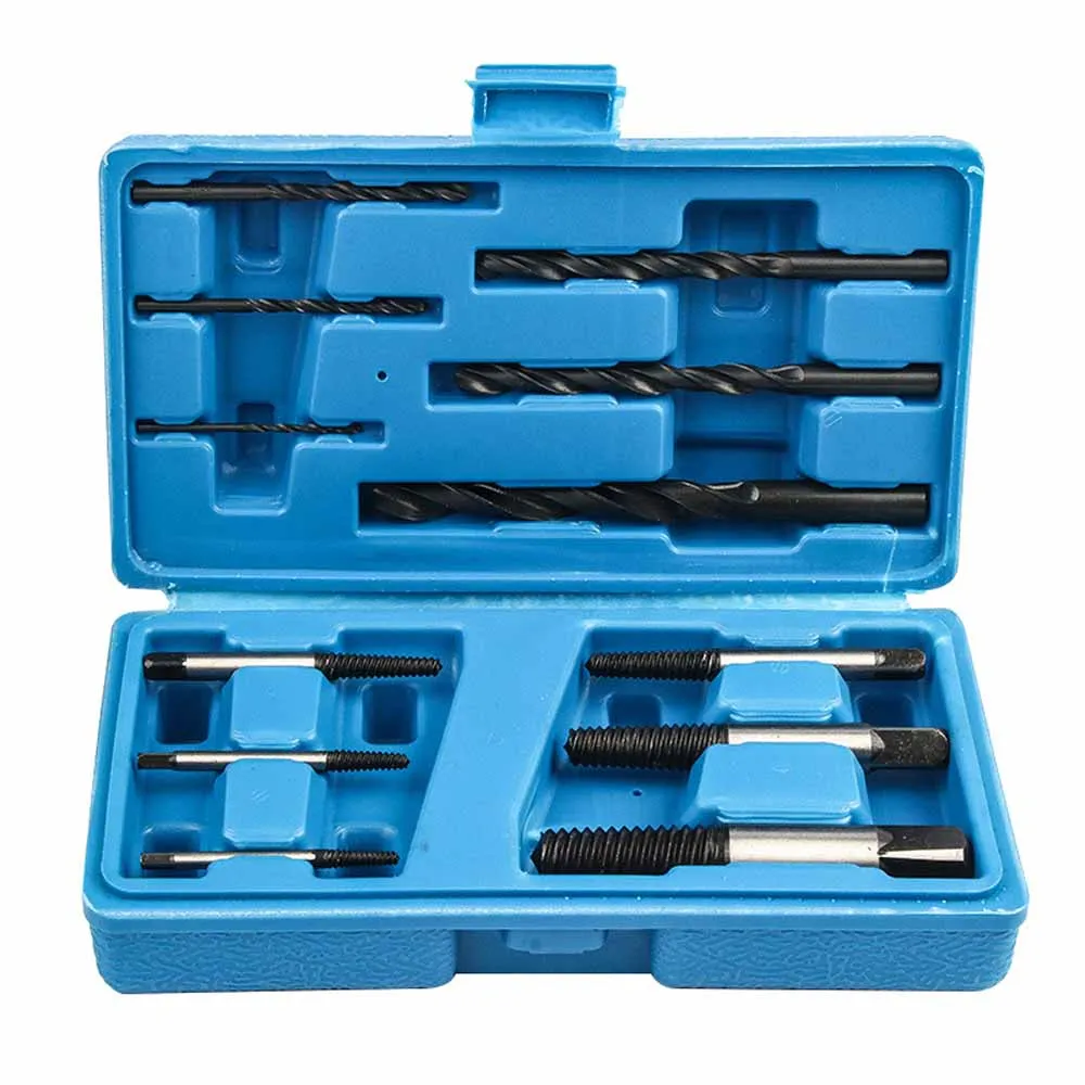 

12 Piece Set Of Broken Head Screws Extractor,Faucet Triangular Valve, Threads,Reverse Thread Tap,Twist Drill Bit