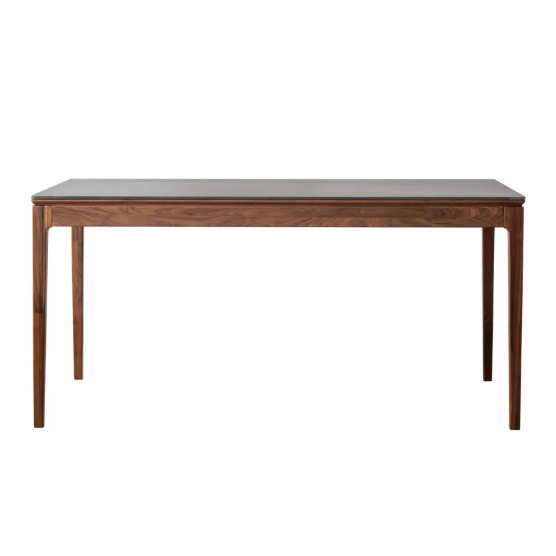 

Walnut dining table Cherry wood solid wood red oak restaurant Slate canteen dining table