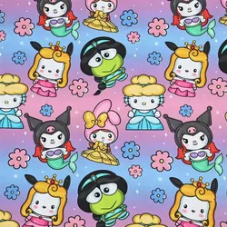 Hello Kitty 100% Cotton Fabric Sewing Material for Girl Clothes Hometextile Cushion Cover Needlework DIY
