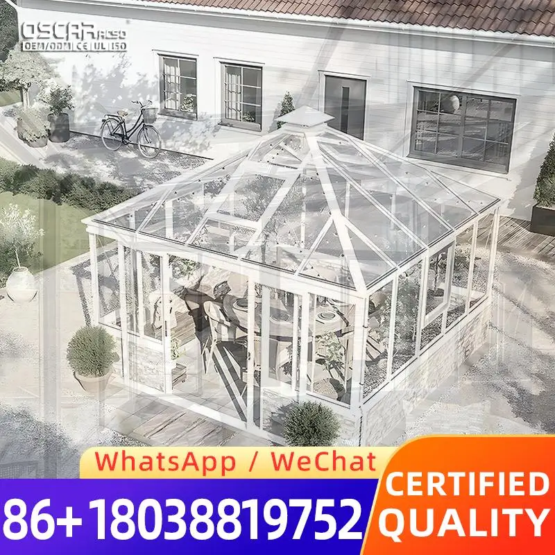 

Наружные алюминиевые автоматические выдвижные шкафы из закаленного стекла для сада, патио, двора, солнечной комнаты