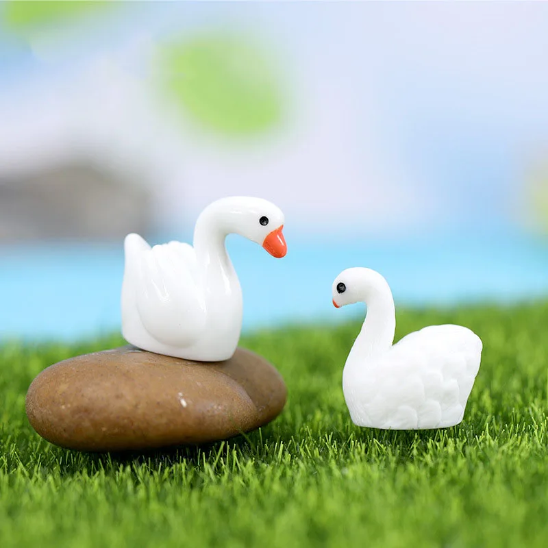 

10/20pcs White Swan Resin Ornament Micro Landscape Ornament Desktop Decoration Creative Gift Ornament Kid's Toys Couple Swan