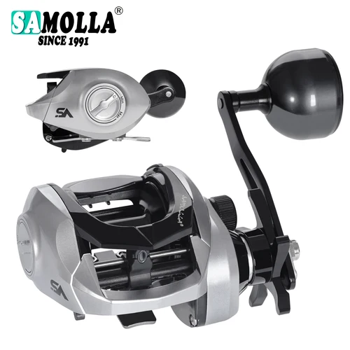 SAMOLLA-carrete de pesca Baitcasting grande, resistente al agua, para agua salada, pesca en el mar, 6,3: 1, 15KG, arrastre, pesca al gato, Trolling, Base de Metal