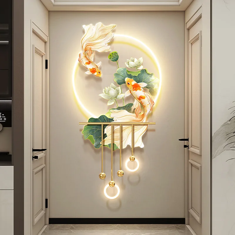 Light Luxury Entrance Decorative Painting Lamp Home Living Room Background Wall Lighting Fixtures Non Perforated LED Wall Lights