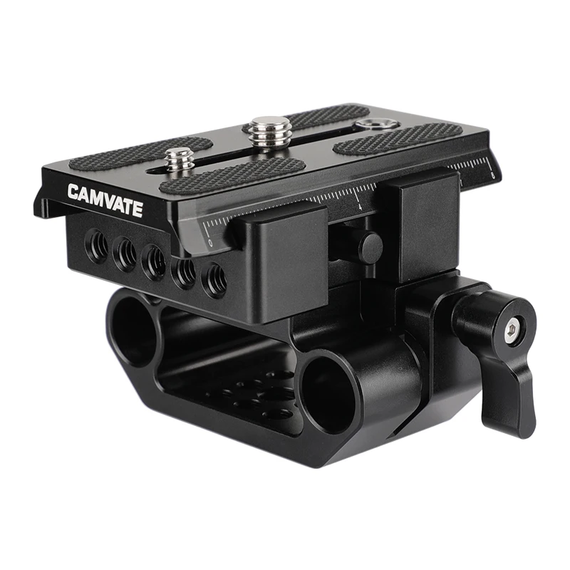 CAMVATE Camera Baseplate Manfrotto Quick Release Plate Clamp With 15mm Dual Rod Clamp Base For Manfrotto 577/501/504/701 Tripod