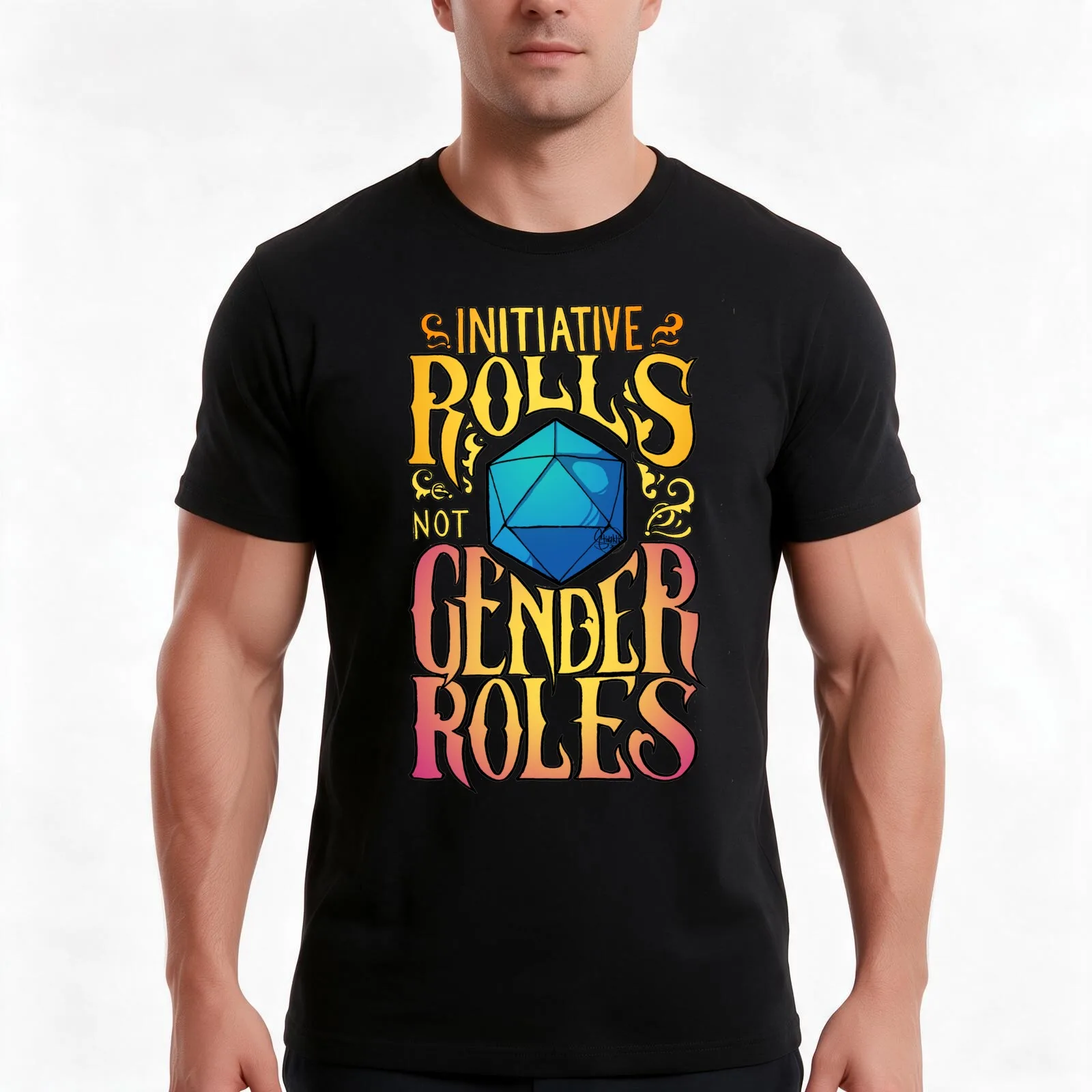 Initiative rolls not Gender roles T-Shirt, Summer Casual Cotton Tee, Oversized Streetwear Tops, Vintage Graphic Print