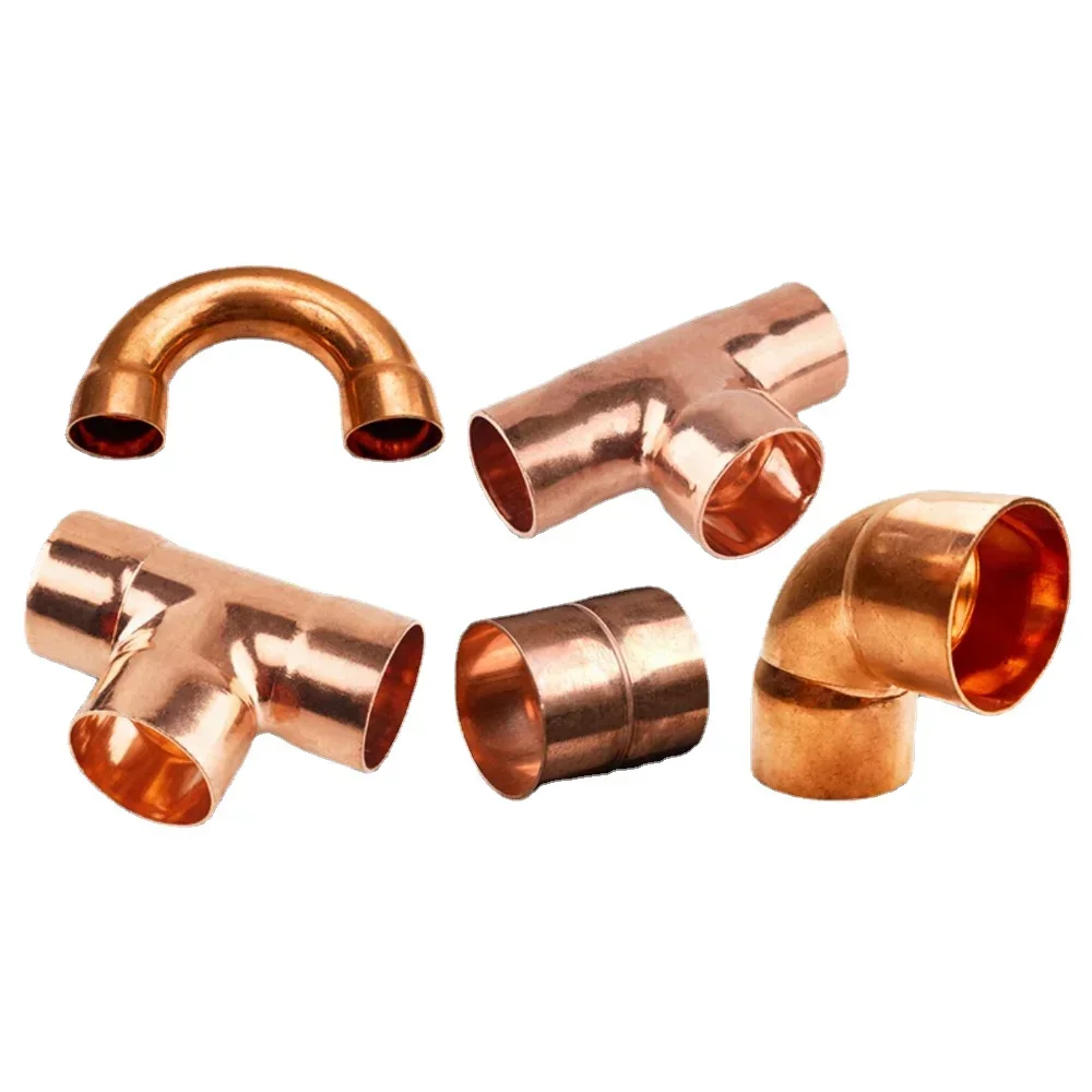 Y U P Shaped Straight Elbow, Copper End, Feed Pipe Fitting, Ar Condicionado, 1/4 ", 3/8", 1/2 ", 5/8", 3/4 ", 1", 6.35-54mm