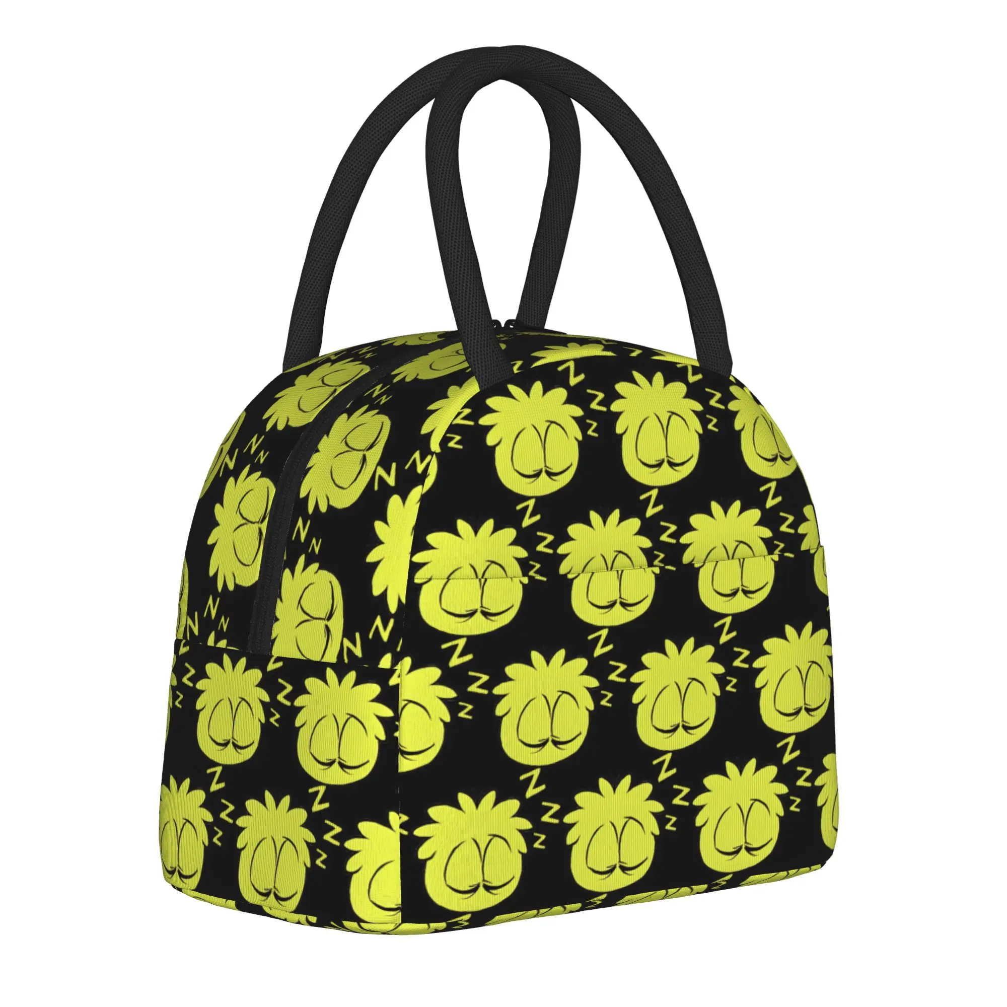 Sleeping Puffle Club Penguin Insulated Lunch Bags Cooler Bag Reusable,Meal Container  Leakproof Tote Lunch Box Food Handbag