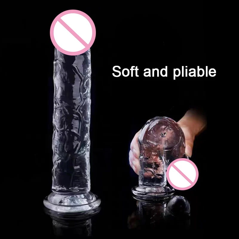 Realistic Transparent Dildo/Flesh Color Dildo Suction Cup Jelly Penis 7 Size Female Masturbator Soft Big Dick Lesbian Sex Toys