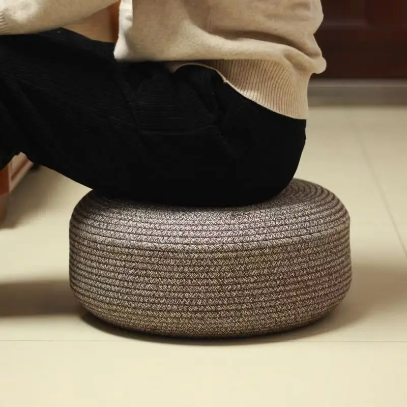 50x10 см круглая утолщенная подушка для табурета из хлопковой веревки-плетеный напольный пуф для настольного стула/татами/йоги для студентов и медитаторов