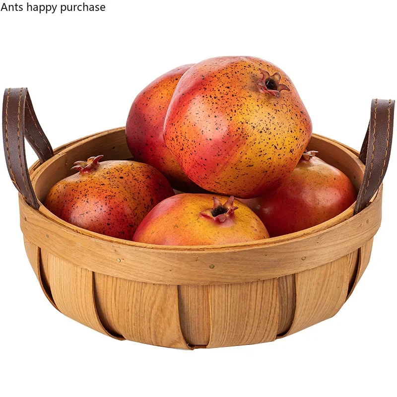 Simulation Fruit Artificial Pomegranate Green Red Fake Pomegranate Model Artificial Fruits Photography Props Decoration Crafts