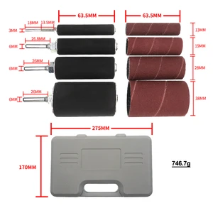 20 قطعة المغزل ساندر طبل كيت حزام الصنفرة المطاط خراطيش + الأكمام الصنفرة مع حالة لأداة الحفر الخشبية الدوارة أعلى 10 مبيعات المغزل الفاصل الحطب - No9