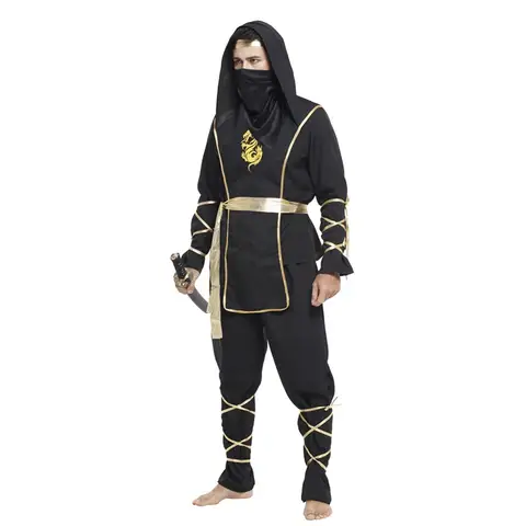 Disfraz de dragón Ninja para hombre, disfraz de Halloween para adulto, Guerrero Ninja negro, Cosplay, recién llegado