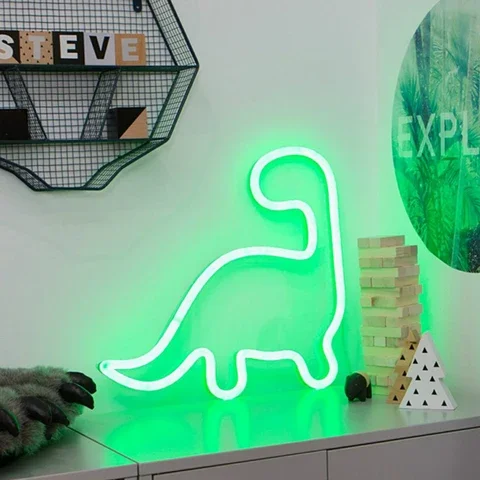 

Dinosaur LED Neon Lights, Colorful Neon Sign, Wall Hanging Decoration, Night Lamp, Bedroom Wall Lamp, On, Off Lamp