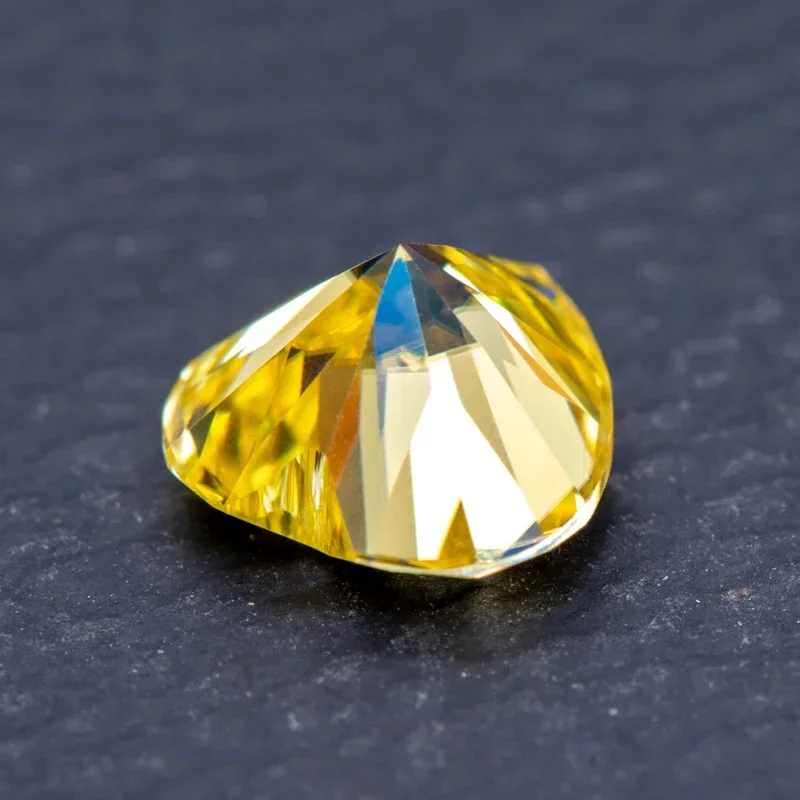 Moissanite Stone Heart Cut Lemon Yellow Color for Charms Jewelry Making DIY Ring Necklace Earrings Main Materials Certificate