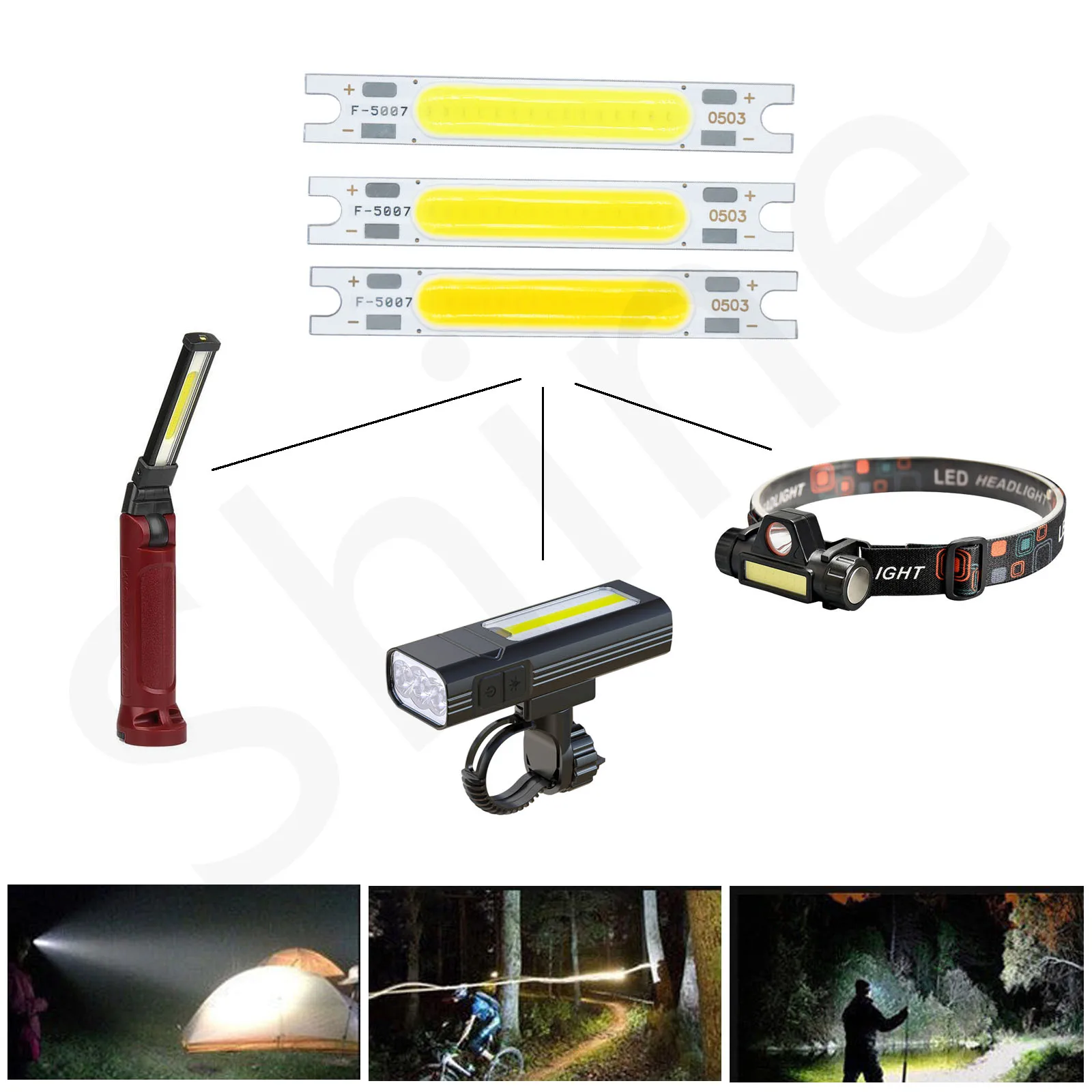 Imagem -06 - Alto Brilho Led Cob Luz Chip Lâmpada Contas 3w dc 12v para Luzes do Carro Led Bicicleta Lanterna Lâmpadas de Parede Luzes Tubo Diy Peças